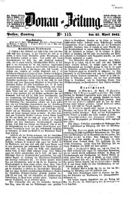 Donau-Zeitung Samstag 27. April 1861