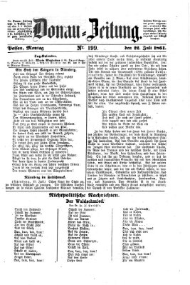 Donau-Zeitung Montag 22. Juli 1861