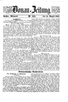 Donau-Zeitung Mittwoch 14. August 1861