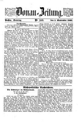 Donau-Zeitung Sonntag 1. September 1861