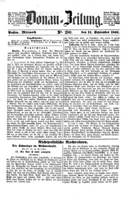 Donau-Zeitung Mittwoch 11. September 1861