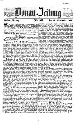 Donau-Zeitung Freitag 27. September 1861
