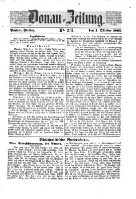 Donau-Zeitung Freitag 4. Oktober 1861