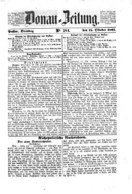 Donau-Zeitung Dienstag 15. Oktober 1861