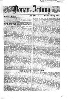 Donau-Zeitung Freitag 21. März 1862