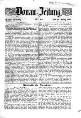 Donau-Zeitung Dienstag 25. März 1862