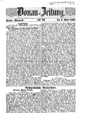 Donau-Zeitung Mittwoch 9. April 1862