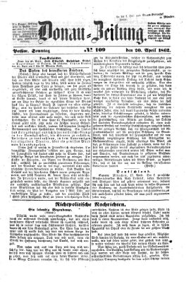Donau-Zeitung Sonntag 20. April 1862
