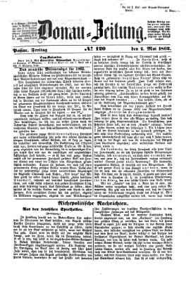 Donau-Zeitung Freitag 2. Mai 1862