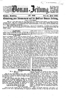 Donau-Zeitung Samstag 14. Juni 1862