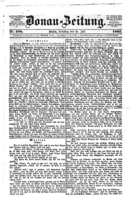 Donau-Zeitung Dienstag 21. Juli 1863