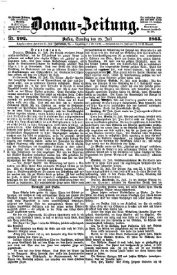 Donau-Zeitung Samstag 25. Juli 1863