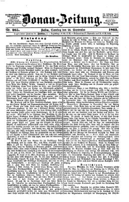 Donau-Zeitung Samstag 26. September 1863