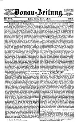 Donau-Zeitung Freitag 2. Oktober 1863