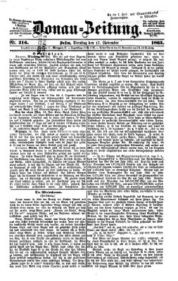 Donau-Zeitung Dienstag 17. November 1863
