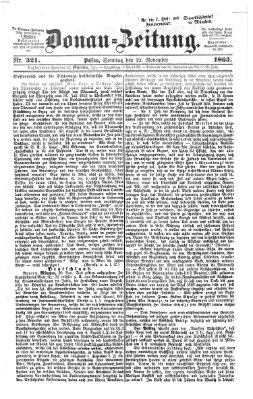 Donau-Zeitung Sonntag 22. November 1863