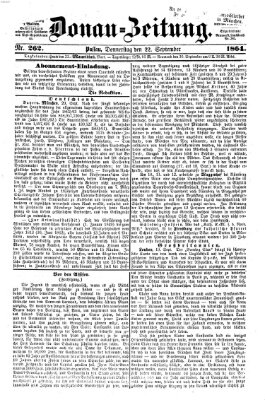 Donau-Zeitung Donnerstag 22. September 1864