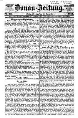 Donau-Zeitung Sonntag 25. September 1864