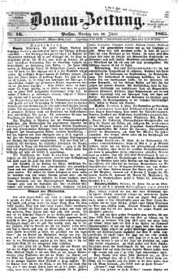 Donau-Zeitung Montag 16. Januar 1865
