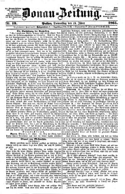 Donau-Zeitung Donnerstag 19. Januar 1865