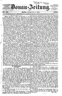 Donau-Zeitung Freitag 3. März 1865