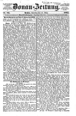 Donau-Zeitung Samstag 25. März 1865