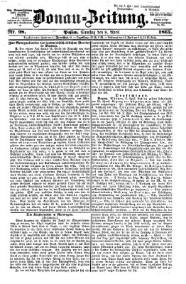 Donau-Zeitung Samstag 8. April 1865