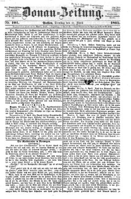 Donau-Zeitung Dienstag 11. April 1865