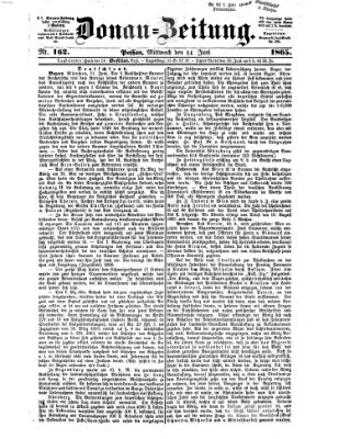 Donau-Zeitung Mittwoch 14. Juni 1865