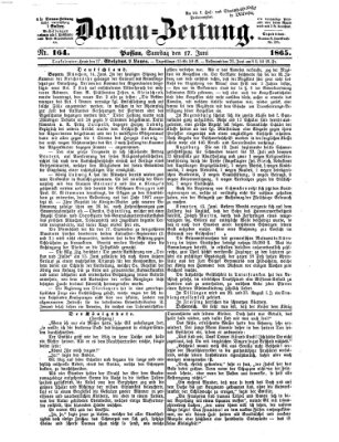 Donau-Zeitung Samstag 17. Juni 1865