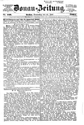Donau-Zeitung Donnerstag 22. Juni 1865