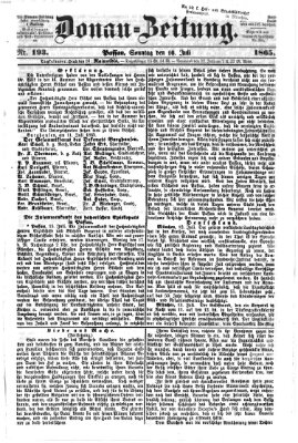 Donau-Zeitung Sonntag 16. Juli 1865
