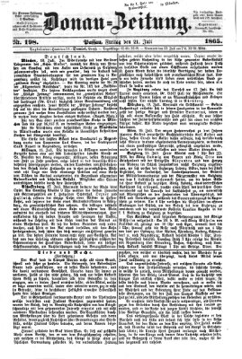Donau-Zeitung Freitag 21. Juli 1865