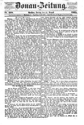 Donau-Zeitung Freitag 11. August 1865
