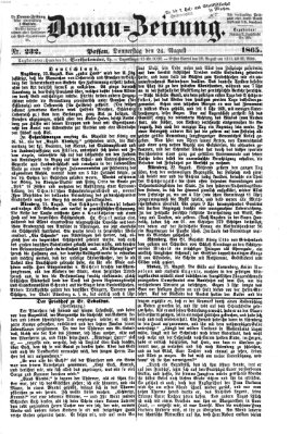 Donau-Zeitung Donnerstag 24. August 1865