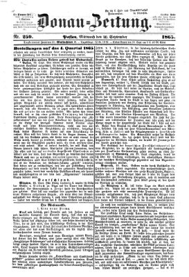 Donau-Zeitung Mittwoch 20. September 1865