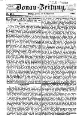 Donau-Zeitung Freitag 22. September 1865