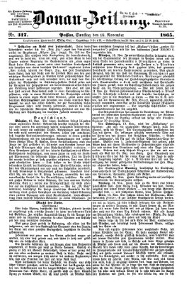Donau-Zeitung Samstag 18. November 1865