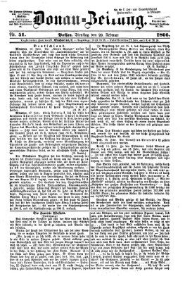 Donau-Zeitung Dienstag 20. Februar 1866