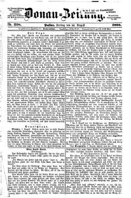 Donau-Zeitung Freitag 10. August 1866