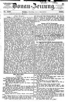 Donau-Zeitung Samstag 1. September 1866