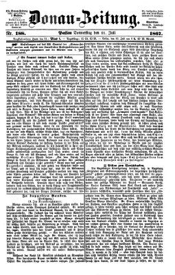 Donau-Zeitung Donnerstag 11. Juli 1867