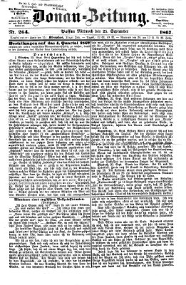 Donau-Zeitung Mittwoch 25. September 1867