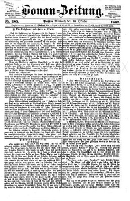 Donau-Zeitung Mittwoch 16. Oktober 1867