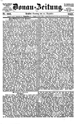 Donau-Zeitung Samstag 14. Dezember 1867