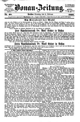 Donau-Zeitung Sonntag 9. Februar 1868