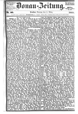 Donau-Zeitung Montag 2. März 1868