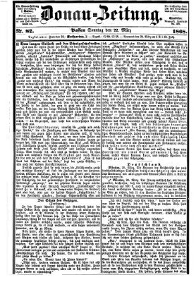 Donau-Zeitung Sonntag 22. März 1868