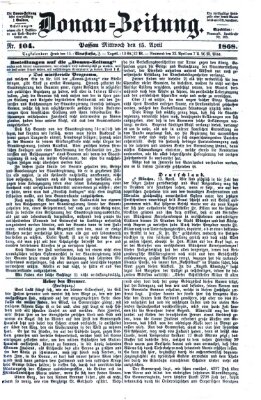 Donau-Zeitung Mittwoch 15. April 1868