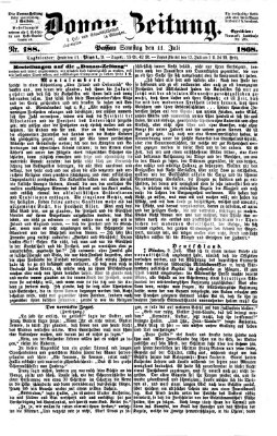 Donau-Zeitung Samstag 11. Juli 1868